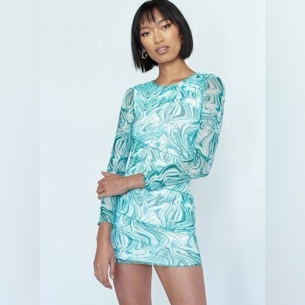 WINSTON MINI DRESS GREEN SWIRL sz 4
